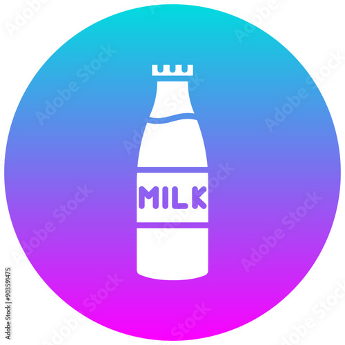 Milk Bottle vector icon. Can be used for Beverages iconset.