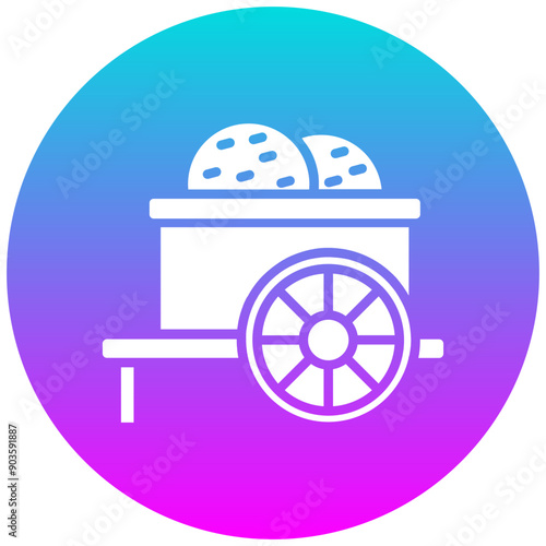 Wood Cart vector icon. Can be used for Medieval iconset.