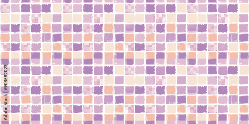 Lilac and peach tiles pattern background, clean surface texture, white background Lilac and peach tiles pattern background, clean surface texture, white background