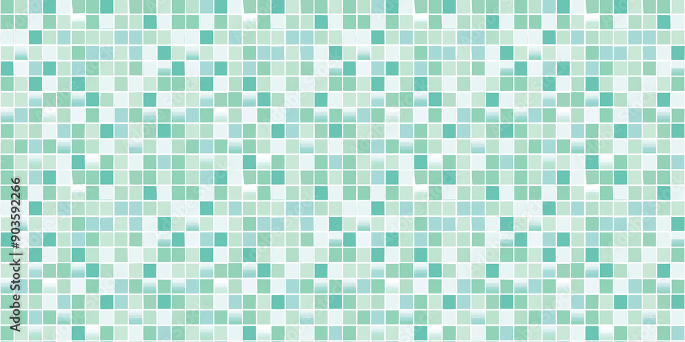 Fototapeta premium Mint green and baby blue tiles background, clean and flat surface texture, white background
