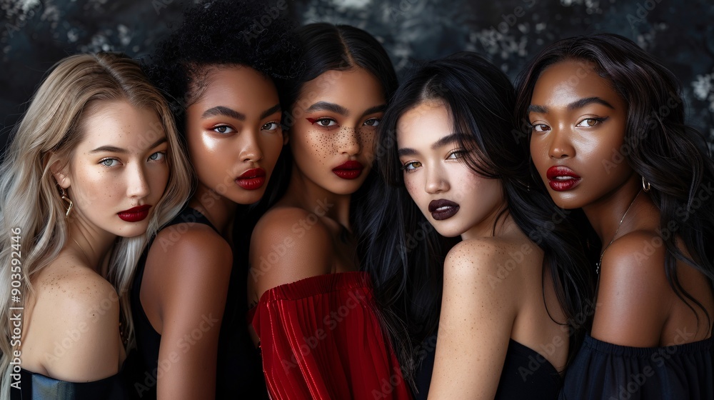 Diverse Group Portrait of Beautiful Women Diverse Group Portrait of Beautiful Women