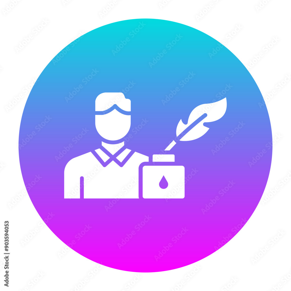 Author Male vector icon. Can be used for Literature iconset. Author Male vector icon. Can be used for Literature iconset.