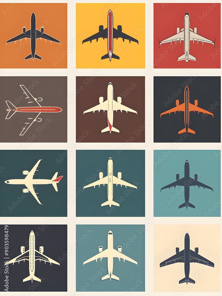 Plane icon collection. Airplane, airport, aircraft icon set. Plane icon collection. Airplane, airport, aircraft icon set.