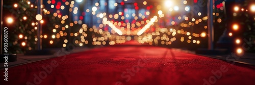 Wallpaper Mural A red carpet leading to a stage illuminated by glowing lights. The scene symbolizes celebration, success, achievement, grandeur, and luxury. Torontodigital.ca