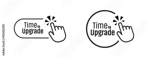 time to upgrade sign on white ackground	