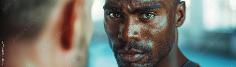 Close-up of a personal trainer guiding a client through an exercise detailed textures and precision Close-up of a personal trainer guiding a client through an exercise detailed textures and precision