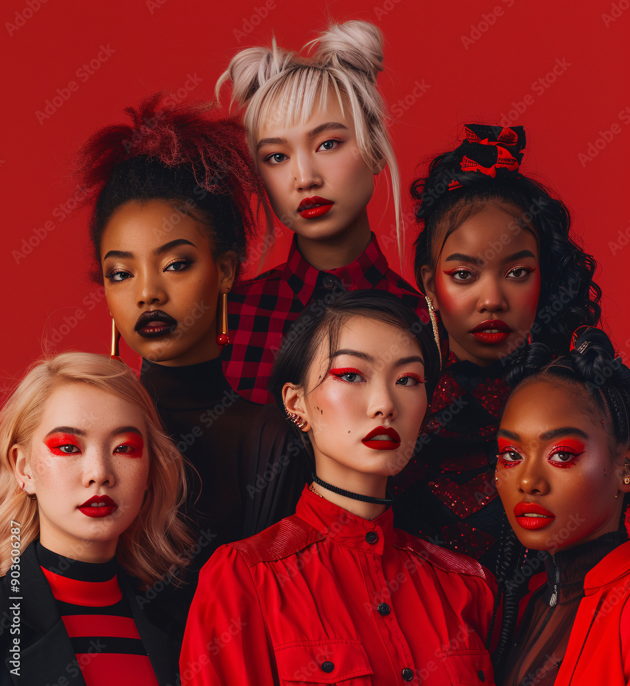 Creative group portrait of women from different backgrounds Creative group portrait of women from different backgrounds