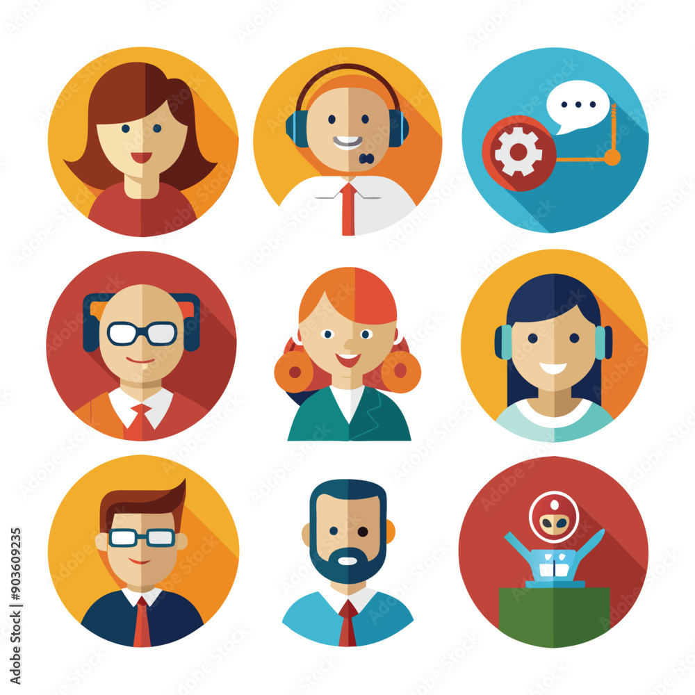 Social media icons concept vector set Social media icons concept vector set