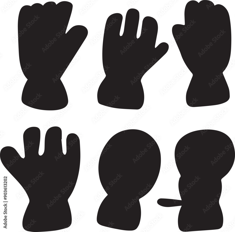 Hand Glove Outline Silhouette Graphics Collection Hand Glove Outline Silhouette Graphics Collection