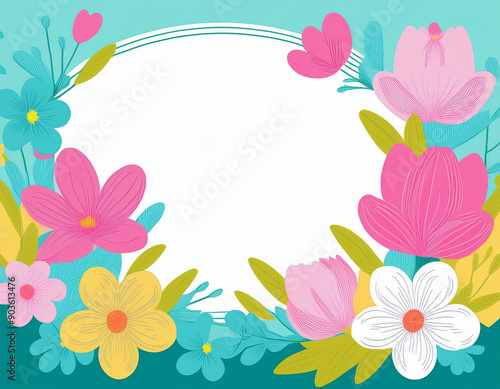 Blooming Spring Flowers with White Copyspace Perfect Background for Inspirational Quotes and Messages