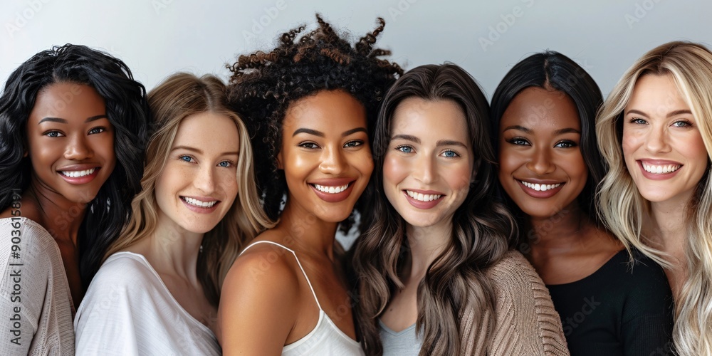 Radiant Group Portrait of Beautiful Women from Different Backgrounds Radiant Group Portrait of Beautiful Women from Different Backgrounds