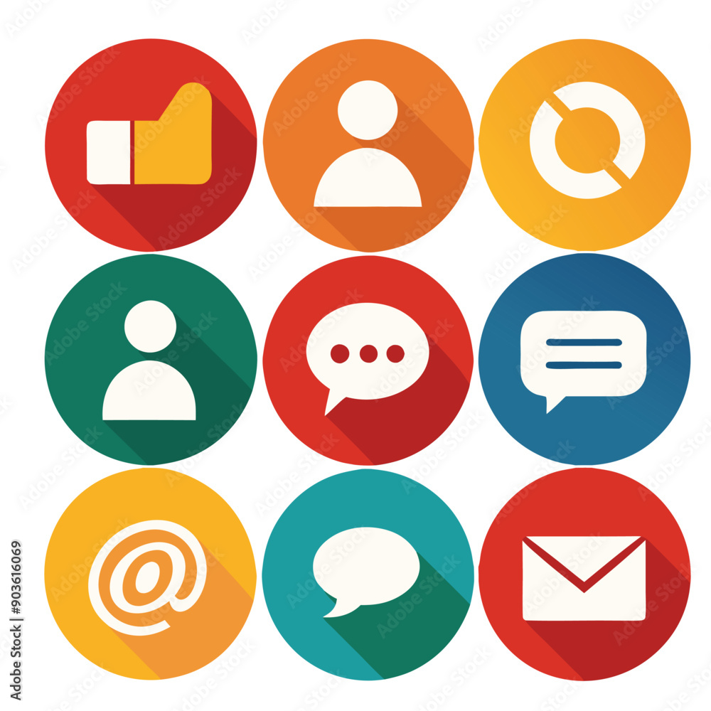 Social media icons concept vector set Social media icons concept vector set