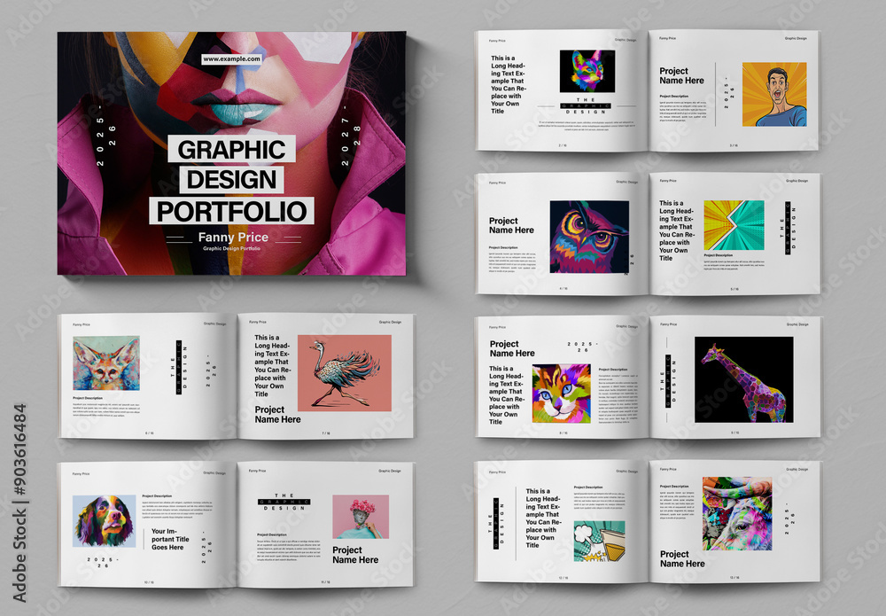 Graphic Designer Portfolio Layout Stock Template Adobe Stock