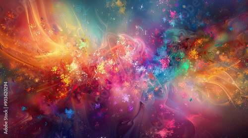 Bursting Fireworks of Vibrant Hues AI Generative