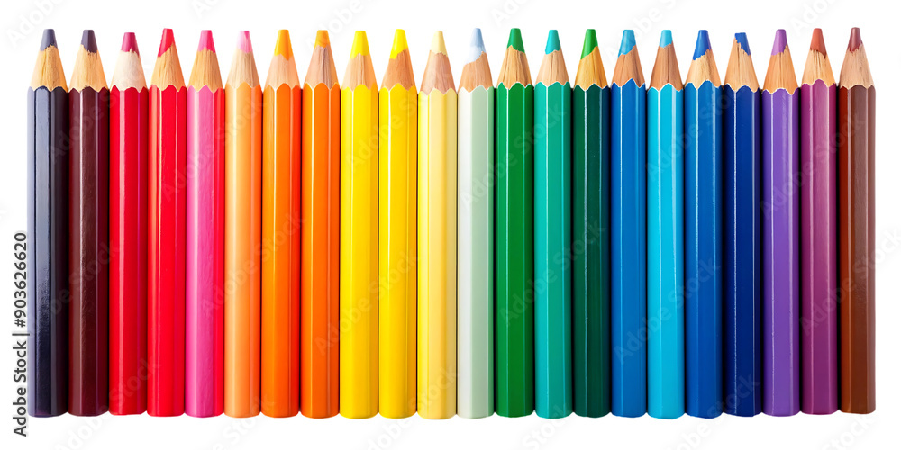 Obraz premium Color pencils on transparent background