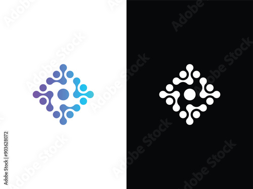 molecule science abstract logo icons template 