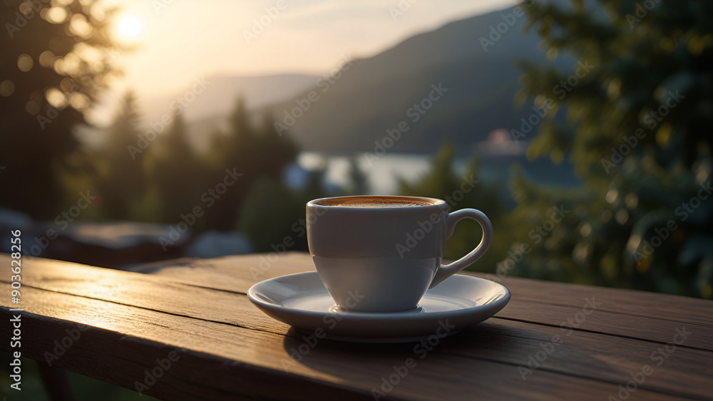 Cup of coffee on table in sunshine background 14. Cup of coffee on table in sunshine background 14.
