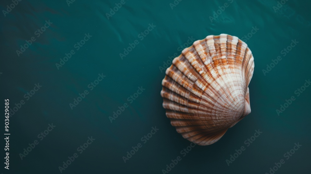 Obraz premium Serenity Found: Seashell on Black Background Generative AI