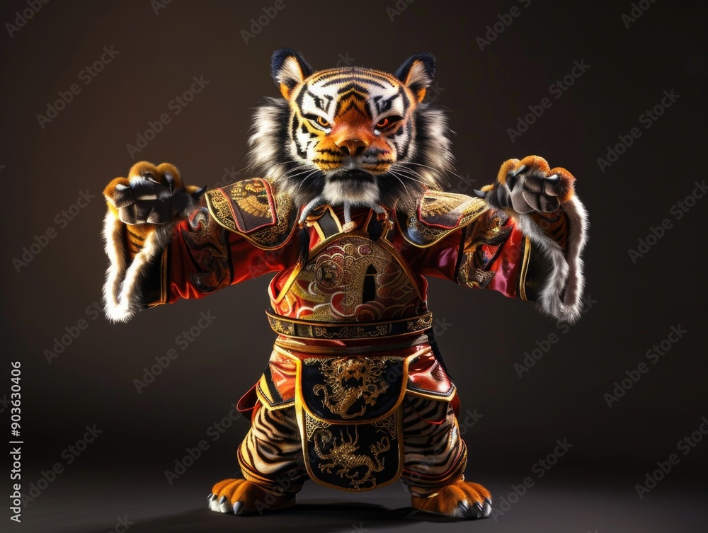 Fototapeta premium Man in tiger costume