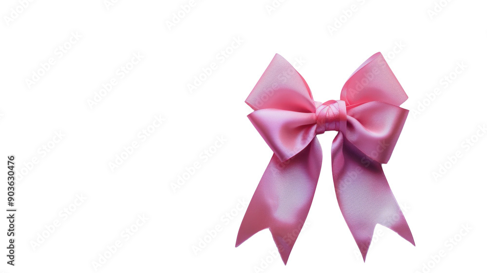 Pink bow and ribbon on transparent background Pink bow and ribbon on transparent background
