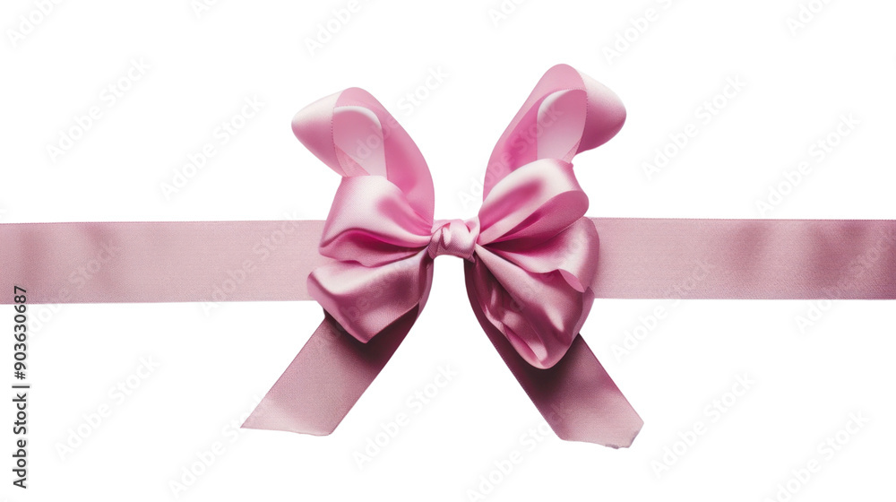 Pink bow and ribbon on transparent background Pink bow and ribbon on transparent background