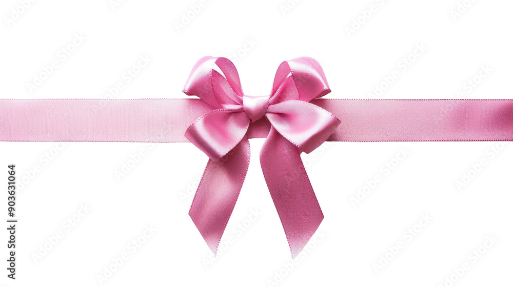 Pink bow and ribbon on transparent background Pink bow and ribbon on transparent background