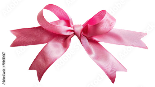 Pink bow and ribbon on transparent background