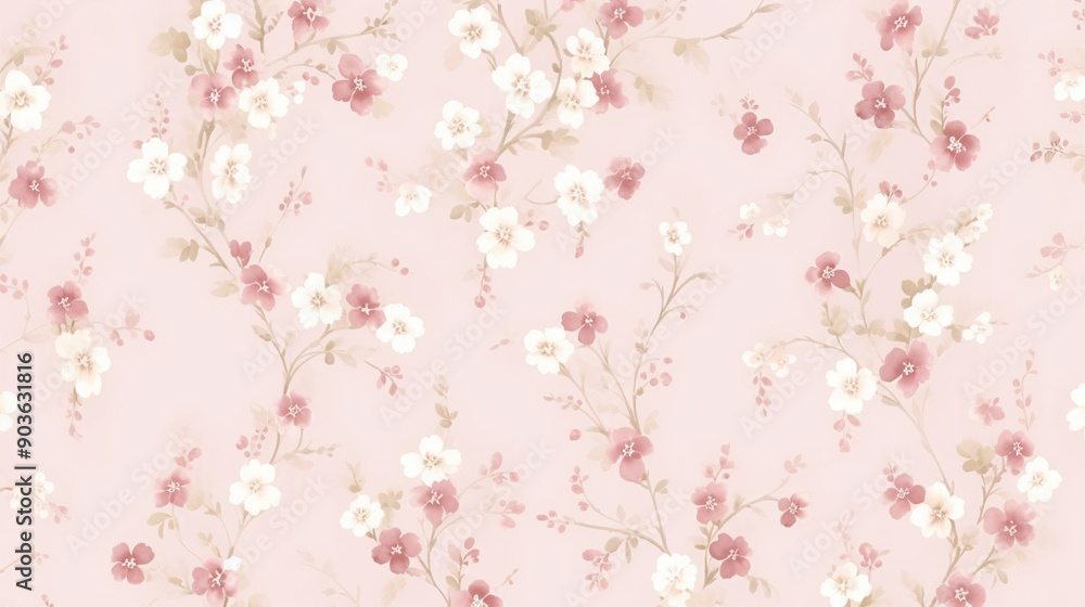 A delicate floral pattern in soft pinks and whites, with small flowers scattered across the background. patterns, background, wallpaper. A delicate floral pattern in soft pinks and whites, with small flowers scattered across the background. patterns, background, wallpaper.