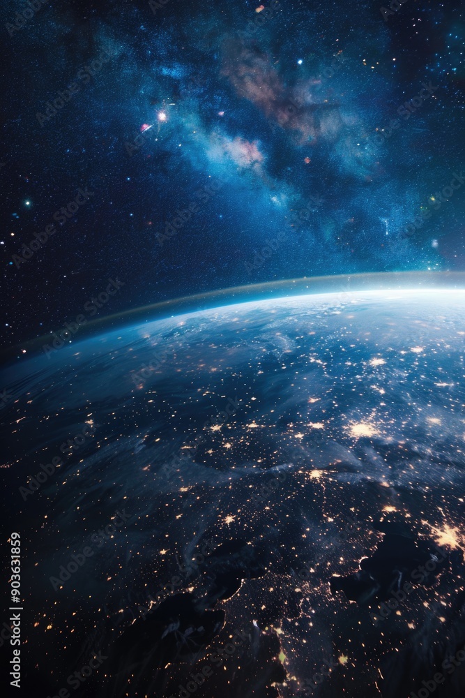 Nighttime Earth View from Space Nighttime Earth View from Space