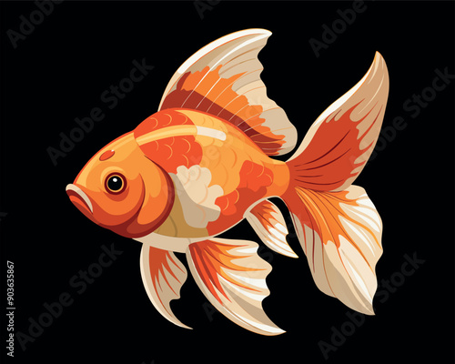 Illustration of a goldfish orange-golden Fish for Fish  vector  design