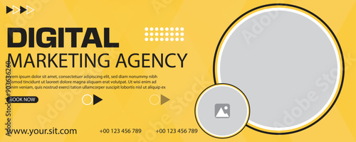yellow background banner new professional design 