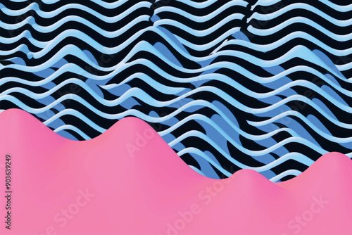 Abstract waves vibrant colors