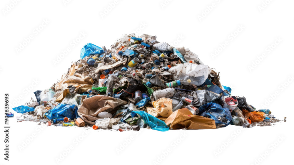 Pile of garbage on transparent background Pile of garbage on transparent background