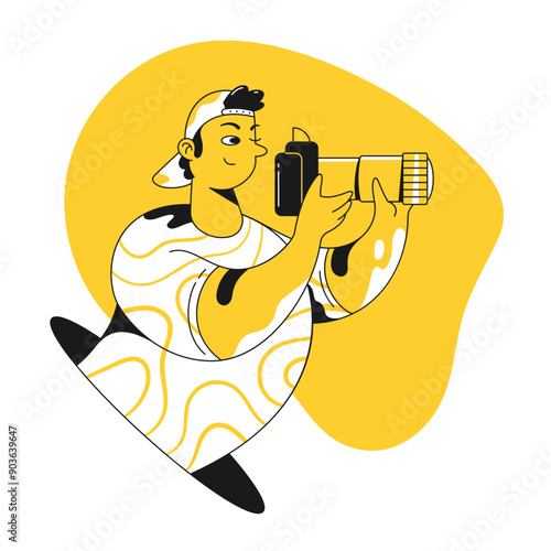 Photographer taking photo with the camera