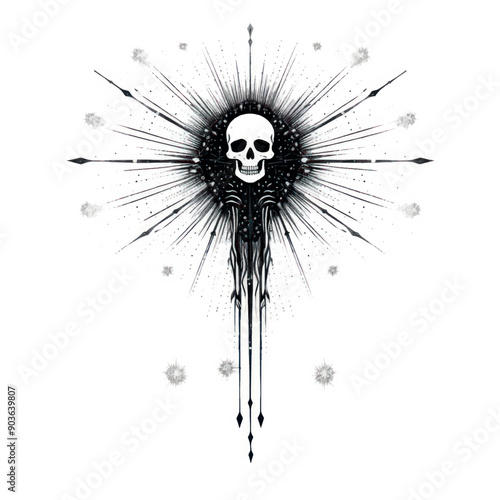 Gothic skull tattoo design art