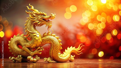 Wallpaper Mural Ornate golden Chinese dragon statue symbolizing power and good luck during Chinese New Year celebrations, Chinese, New Year Torontodigital.ca