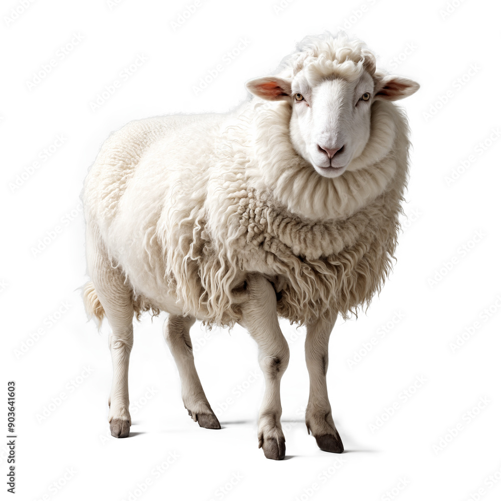 A white sheep with clipping path. The white sheep isolated on white background. Illustration A white sheep with clipping path. The white sheep isolated on white background. Illustration