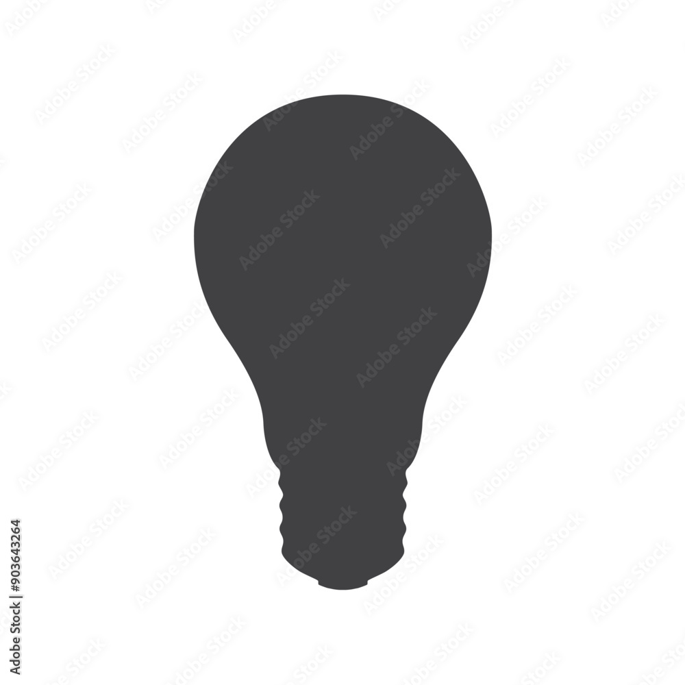 Black silhouette of light bulb. Vector illustration isolated on white background Black silhouette of light bulb. Vector illustration isolated on white background
