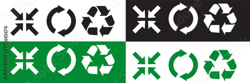 Reduce reuse recycle icon set