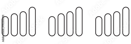 Mobile network icon set in flat isolated on white background, 4g connection vector illustration for web site or mobile app