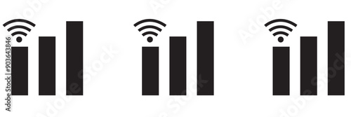 Mobile network icon set in flat isolated on white background, 4g connection vector illustration for web site or mobile app