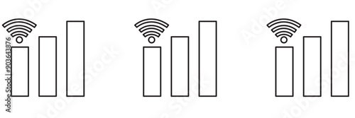 Mobile network icon set in flat isolated on white background, 4g connection vector illustration for web site or mobile app