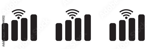 Mobile network icon set in flat isolated on white background, 4g connection vector illustration for web site or mobile app