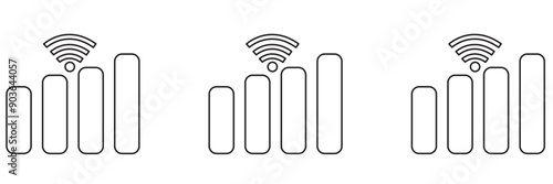 Mobile network icon set in flat isolated on white background, 4g connection vector illustration for web site or mobile app