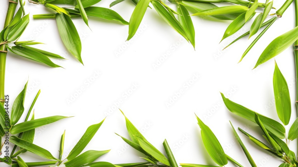 Fototapeta premium bamboo frame on white