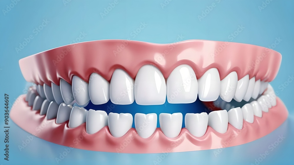 Obraz premium Jaws mockup on blue background.