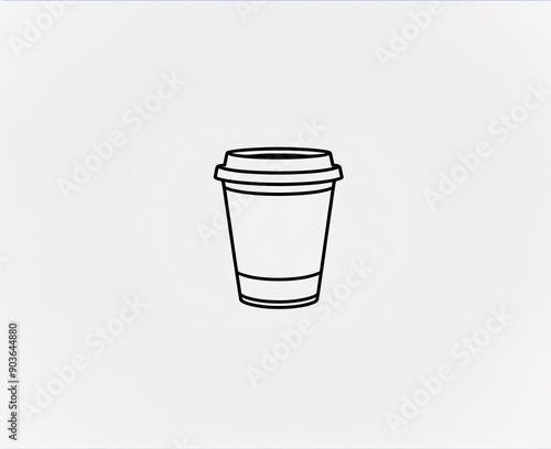  Simple Line Drawing of a Coffee Cup on White Background