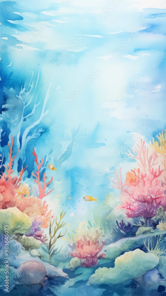 Underwater scene with fish and corals Underwater scene with fish and corals