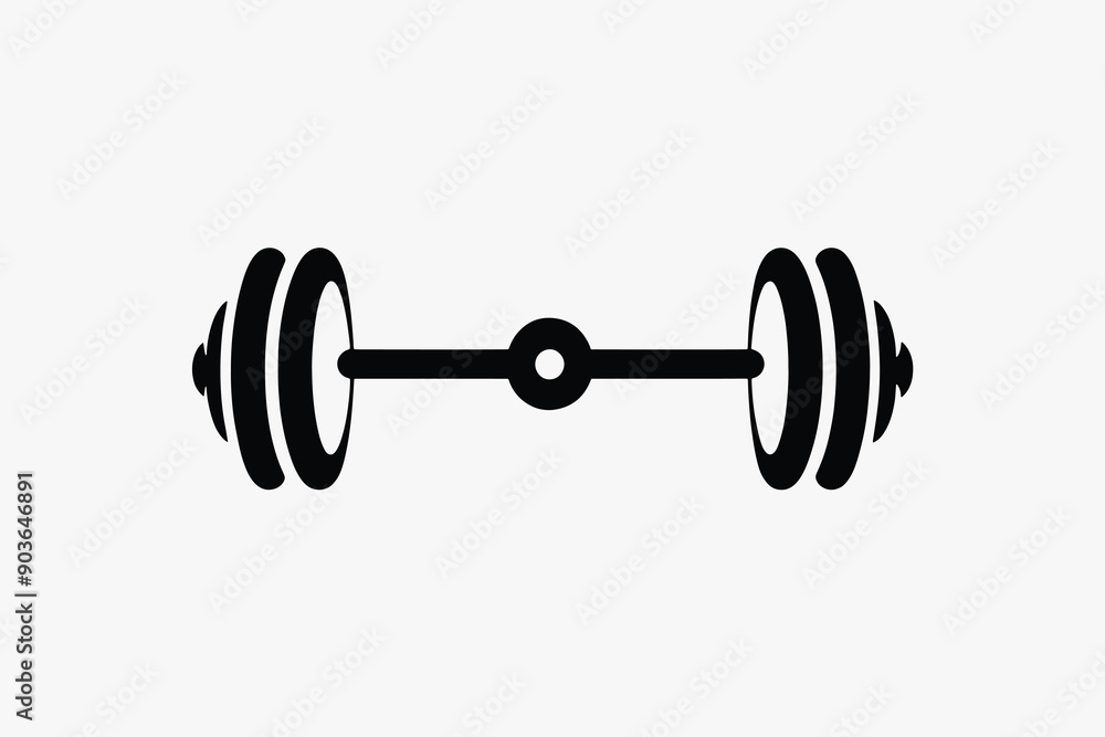 Minimalist barbell fitness icon Minimalist barbell fitness icon