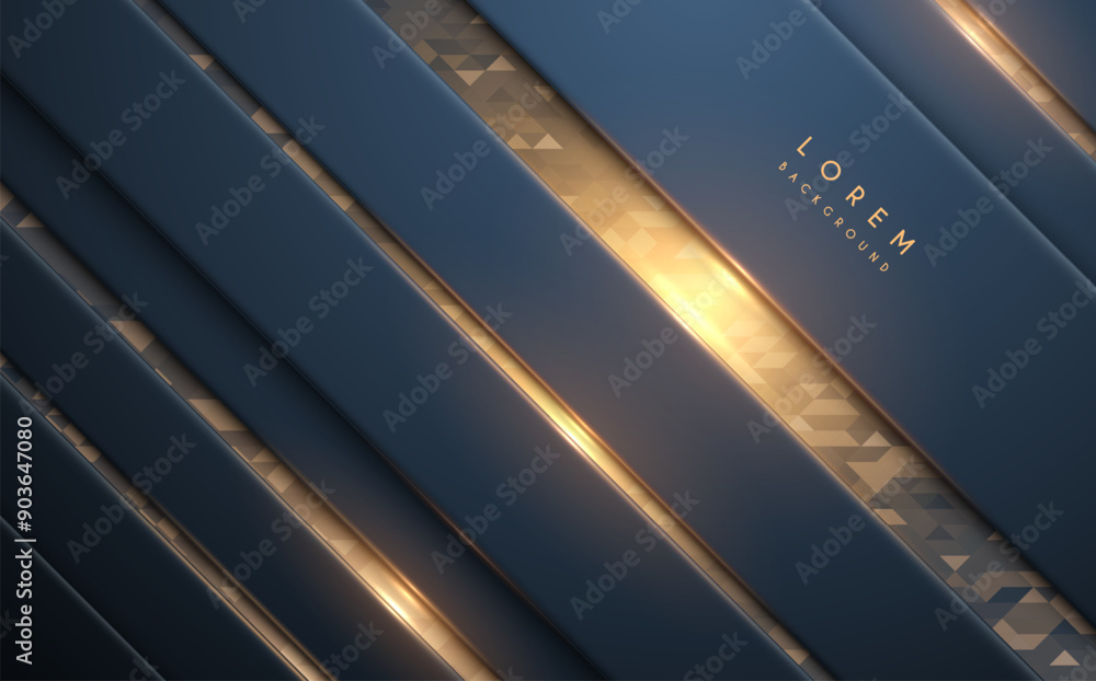 Blue lines with golden light effect Blue lines with golden light effect